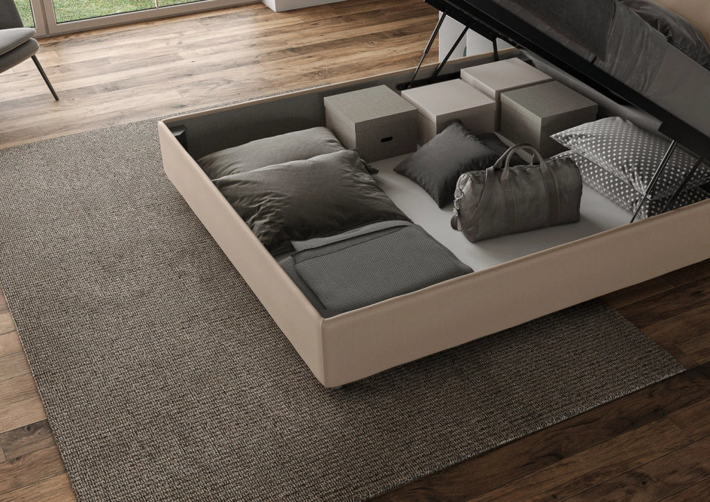 Letto Matrimoniale Francese 140x190 cm con Rete Sunny Tortora