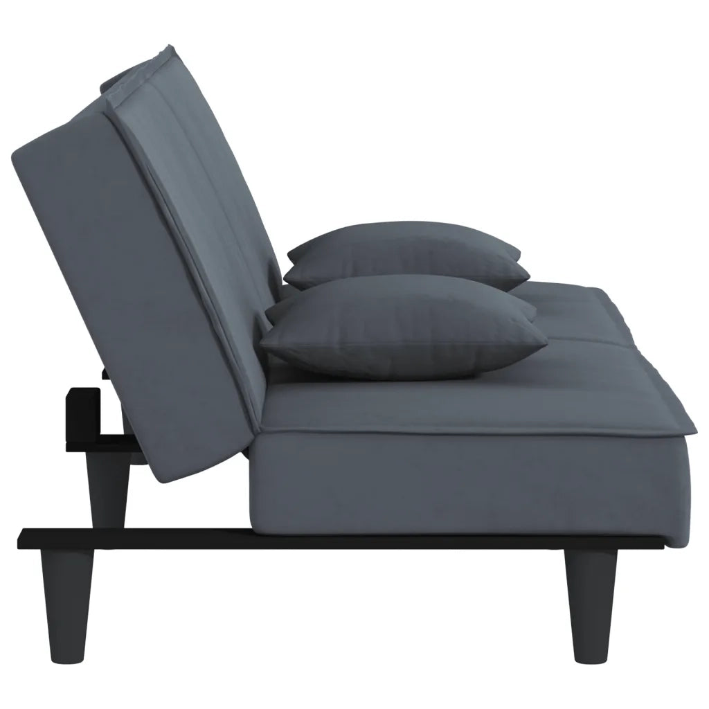 Divano letto | Sof¨¤ letto | Letto singolo Grigio Scuro in Velluto