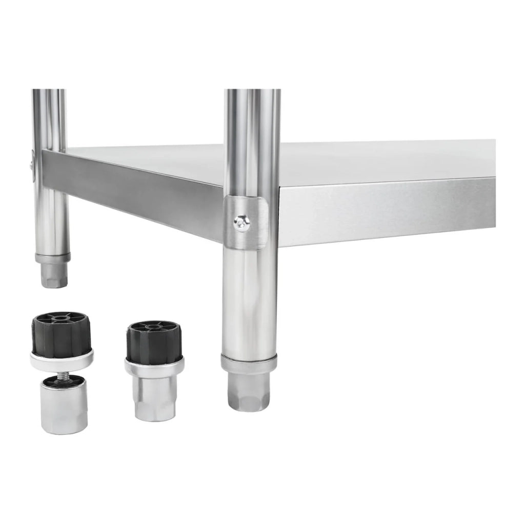 Tavolo da lavoro professionale in acciaio inox da cucina 100 x 60 cm portata 90 kg con alzatina 14_0003650