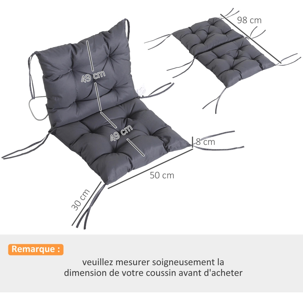 Cuscini per sedie da giardino ¨C zephmum ¨C Grigio 98x50x8 cm