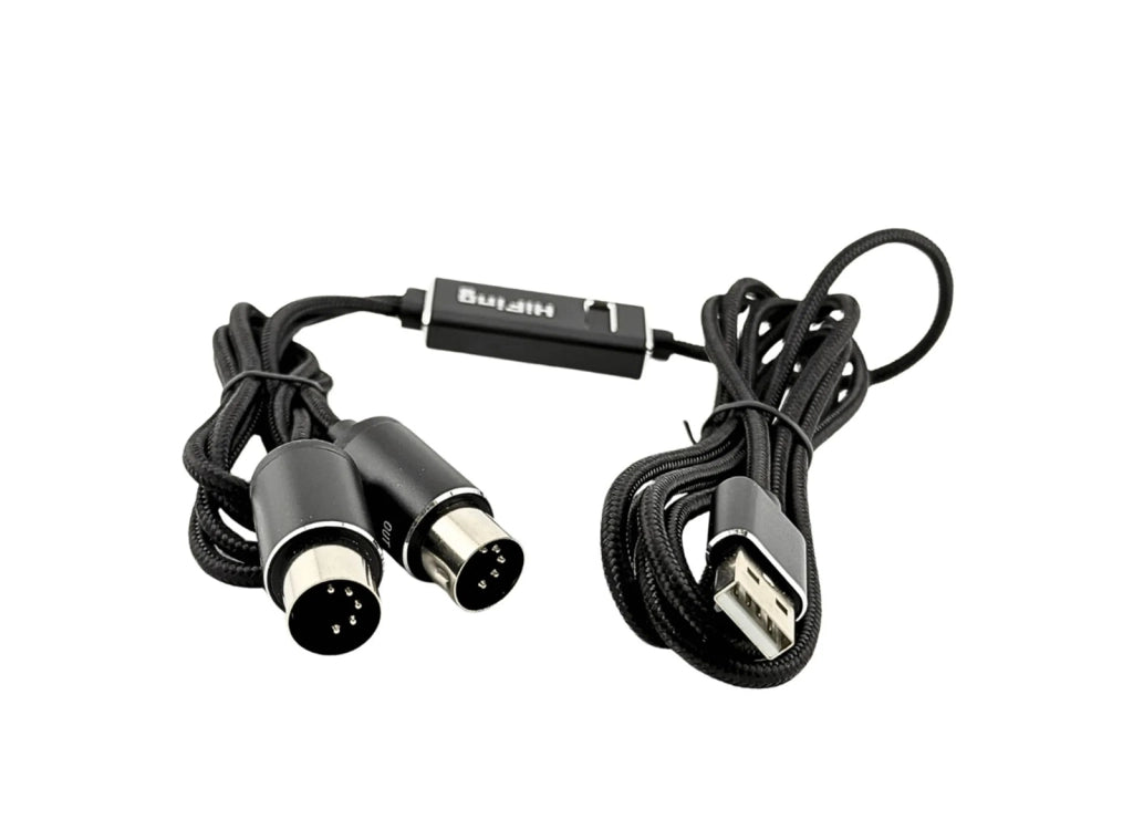 Cavo Adattatore MIDI USB-A con Indicatore Luminoso Interfaccia MIDI a 5 Pin Convertitore Ingresso-Uscita MIDI PC Mac Laptop 16 Canali