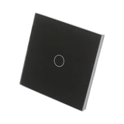Interruttore touch per testa scala nero 220V, spia luminosa, cornice in vetro 86x86x34mm