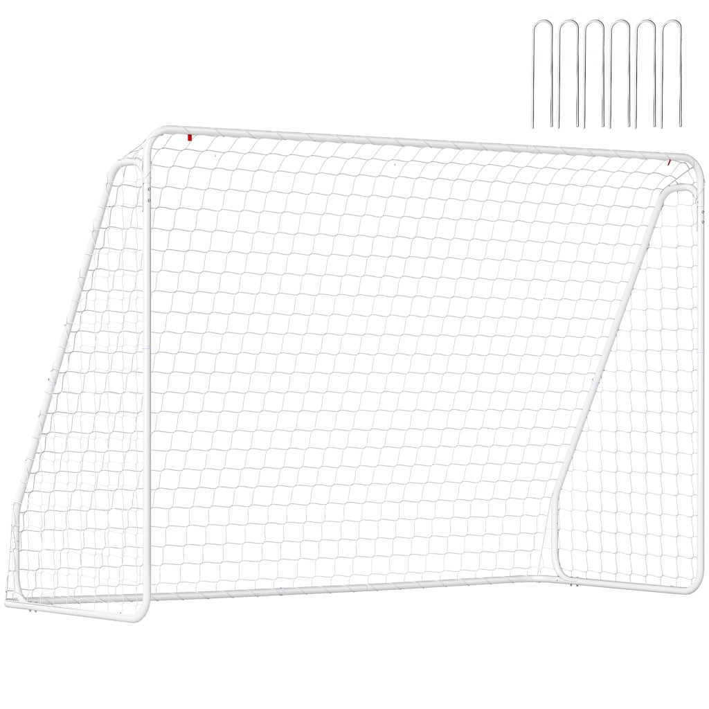 Porta da Calcio ¨C Xylo ¨C 301x120x200 cm Metallo Bianco con Rete PE