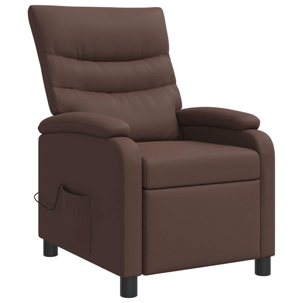 Poltrona Massaggiante Marrone Similpelle 42034903