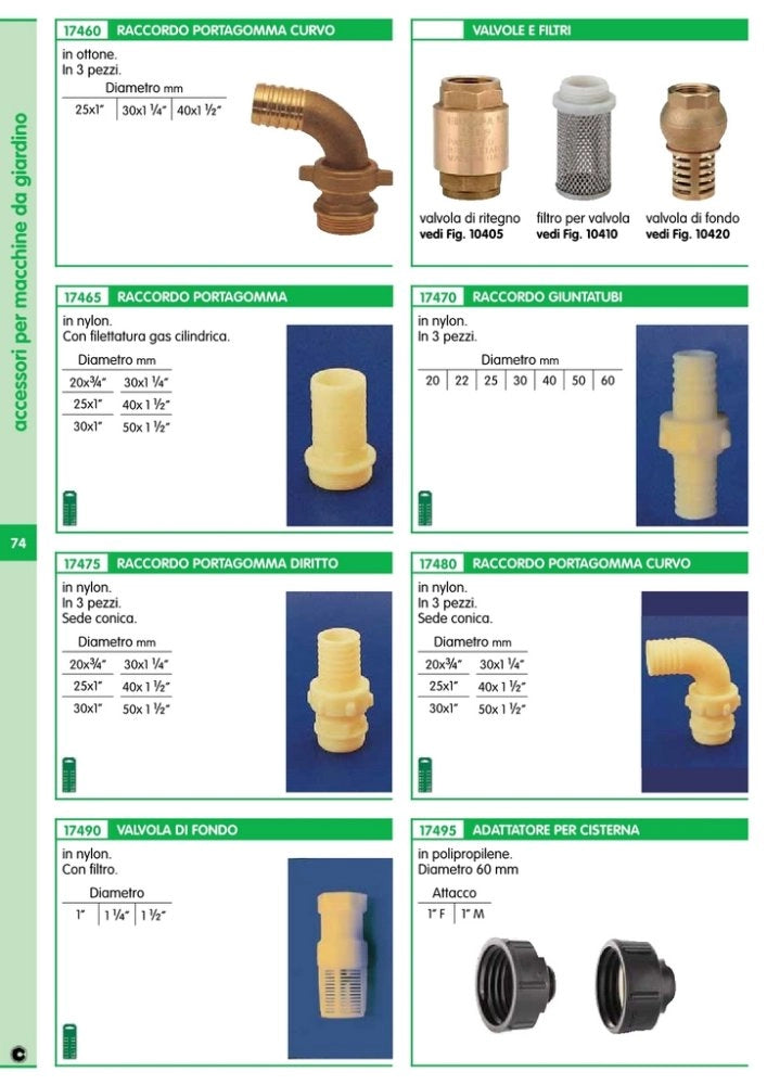 10pz raccordi nylon 3pz diritti art.2044 1"1/4x30 cod:ferx.26359