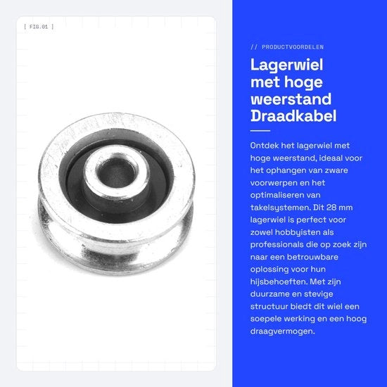 Lagerwiel per catena - Migliora l'efficienza del tuo lavoro - Diametro 28 mm - Cavo di guida per catena - Ideale per blocchi di traino - Tecnica di trasmissione di movimento - Codice prodotto: [codice prodotto]