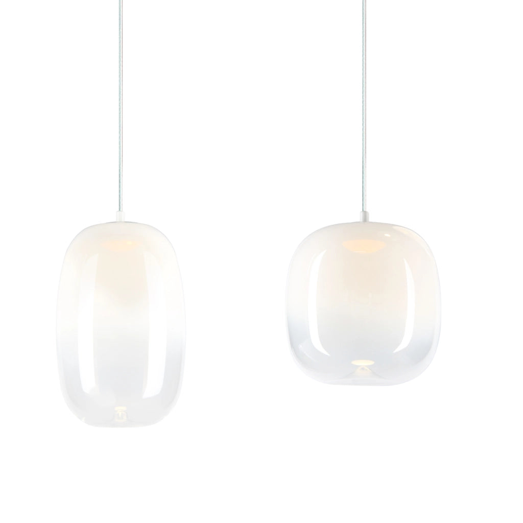 Lampada a sospensione VASO bianca LED 15W 4 luci Milagro