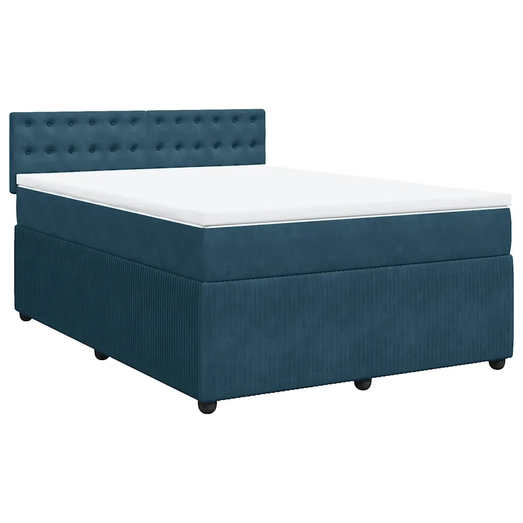 Giroletto a Molle con Materasso Blu 160x200 cm in Velluto 3287798