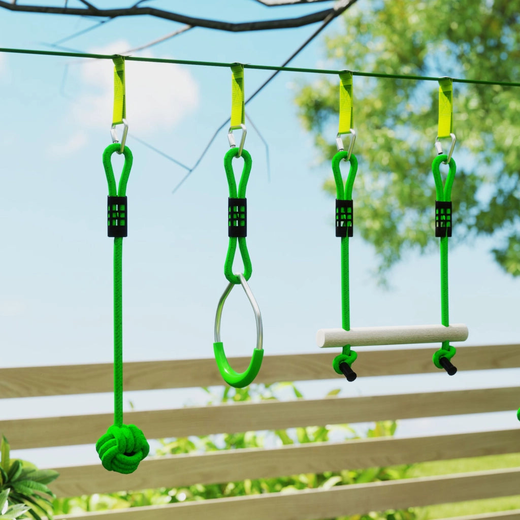 Set Parcours Ninja per Bambini 10m ¨C Minimal ¨C Verde