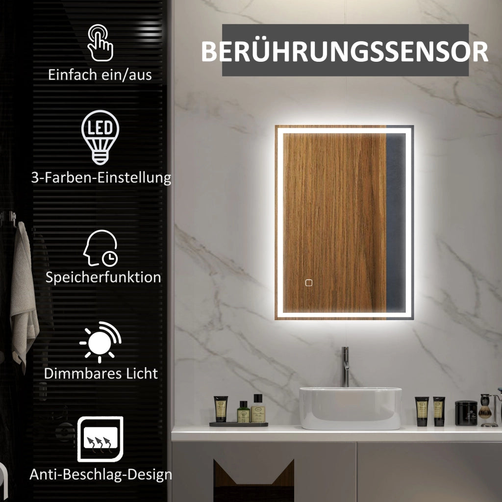 Specchio da Bagno LED ¨C Xylo ¨C Bianco con Interruttore Touch