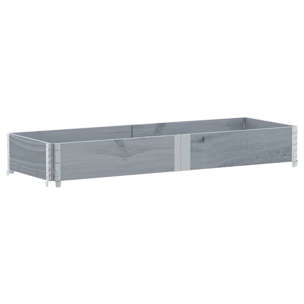 Fioriera rialzata per piante fiori terrazzo giardino 150 x 50 cm legno massello di pino grigio 02_0037433