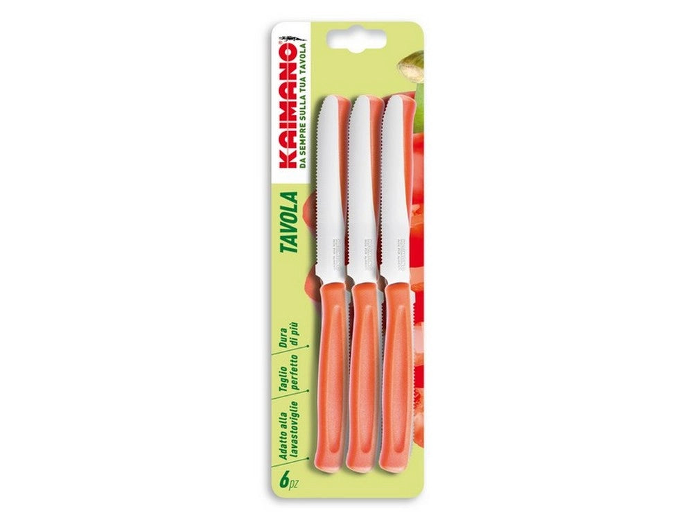 1cf set coltelli da tavola dinamik 6 pezzi col. giallo cod:ferx.vit23557