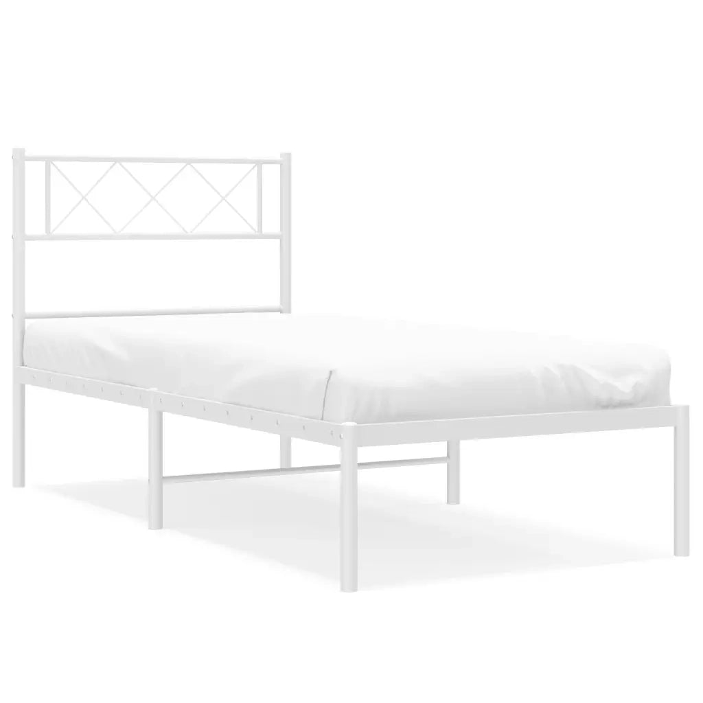Giroletto con Testiera Metallo Bianco 80x200 cm 372317