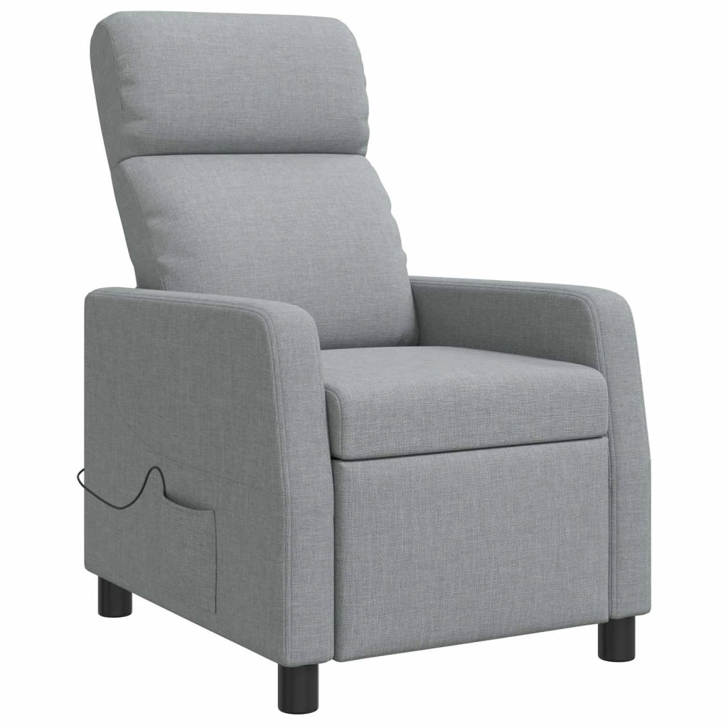 Poltrona Massaggiante Grigio Chiaro Tessuto 42035097