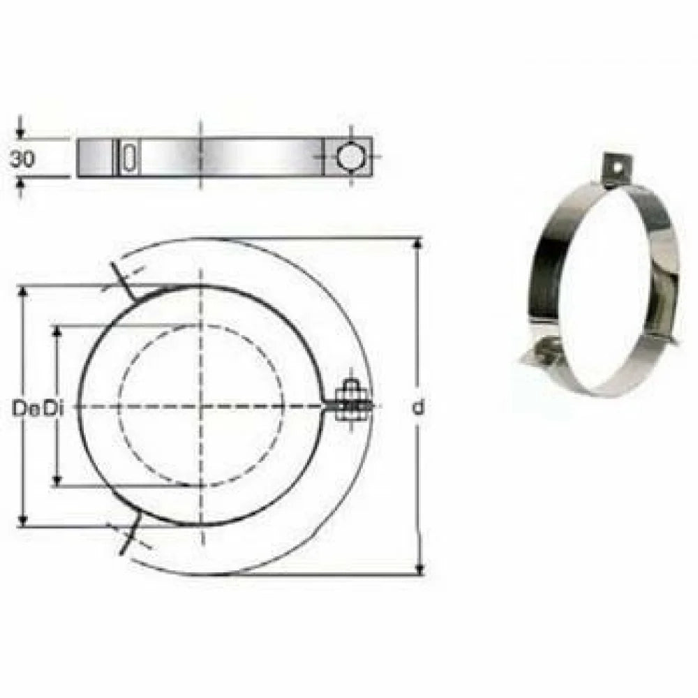 Inox doppia parete aisi 316 fasc etta per cavi tir. d.300 350