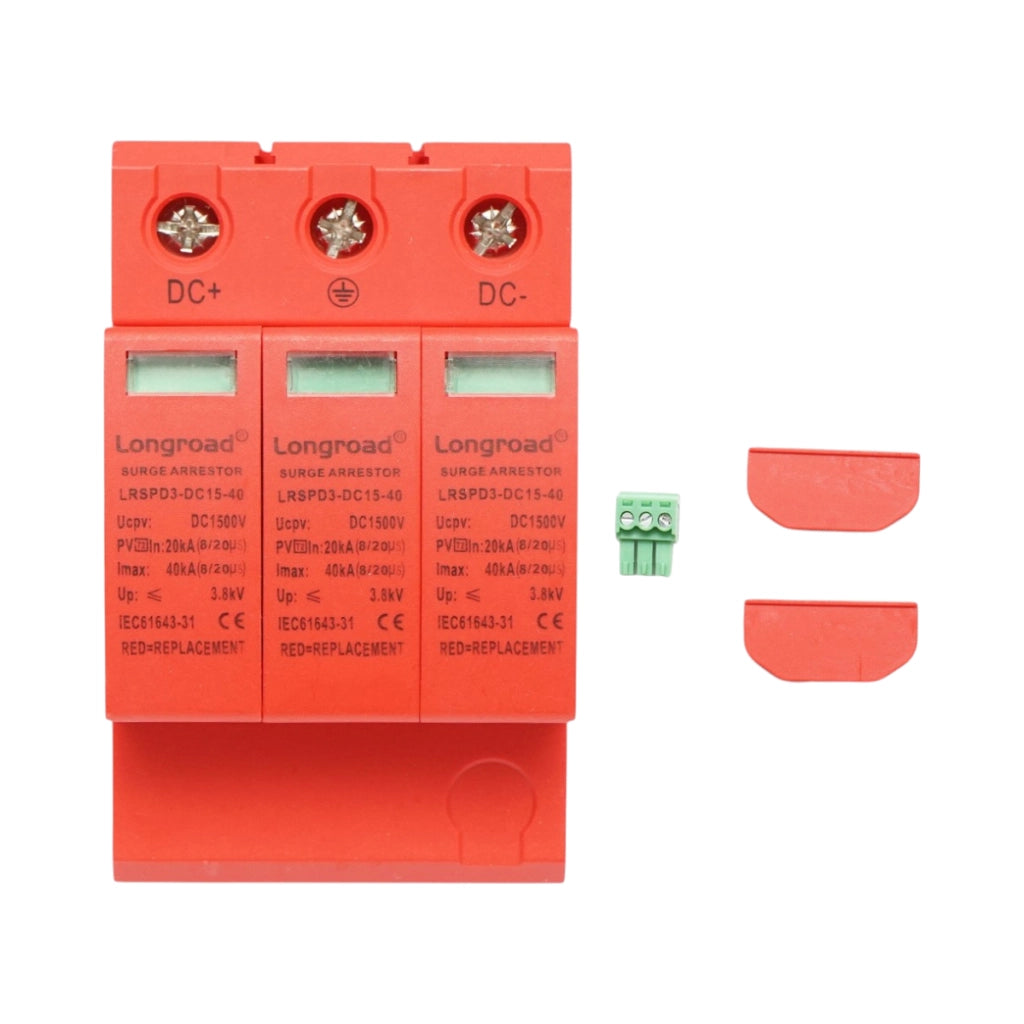 Scaricatore di sovratensione con segnalazione per impianti fotovoltaici DC 3P tipo C 1500VDC Longroad