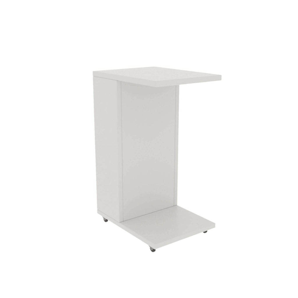 Tavolino da salotto Blas, Tavolo basso da caffè, Portariviste per divano, Ripiano da soggiorno, 30x40h63 cm, Bianco