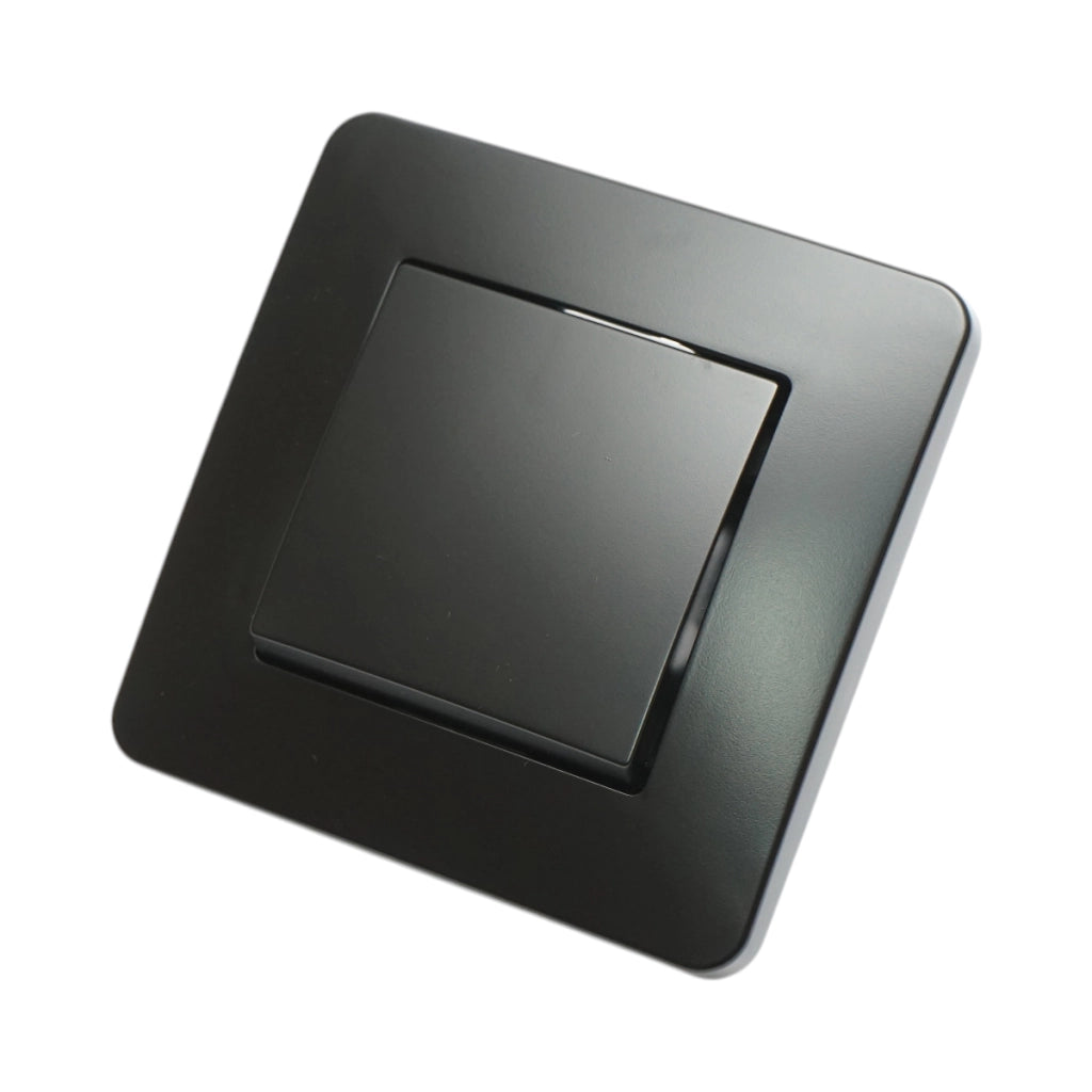 Interruttore semplice da incasso nero 220V, 10AX, PC 80x80mm