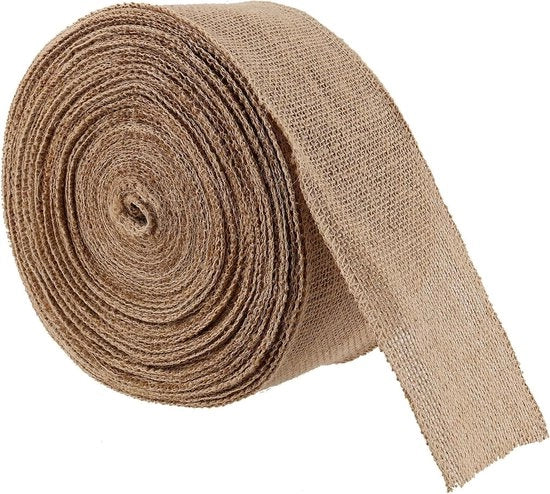 Tessuto di Juta Naturale Rotolo 13cm x 25m per Decorazione da Tavola e Attività di Creatività con Confezione Regalo