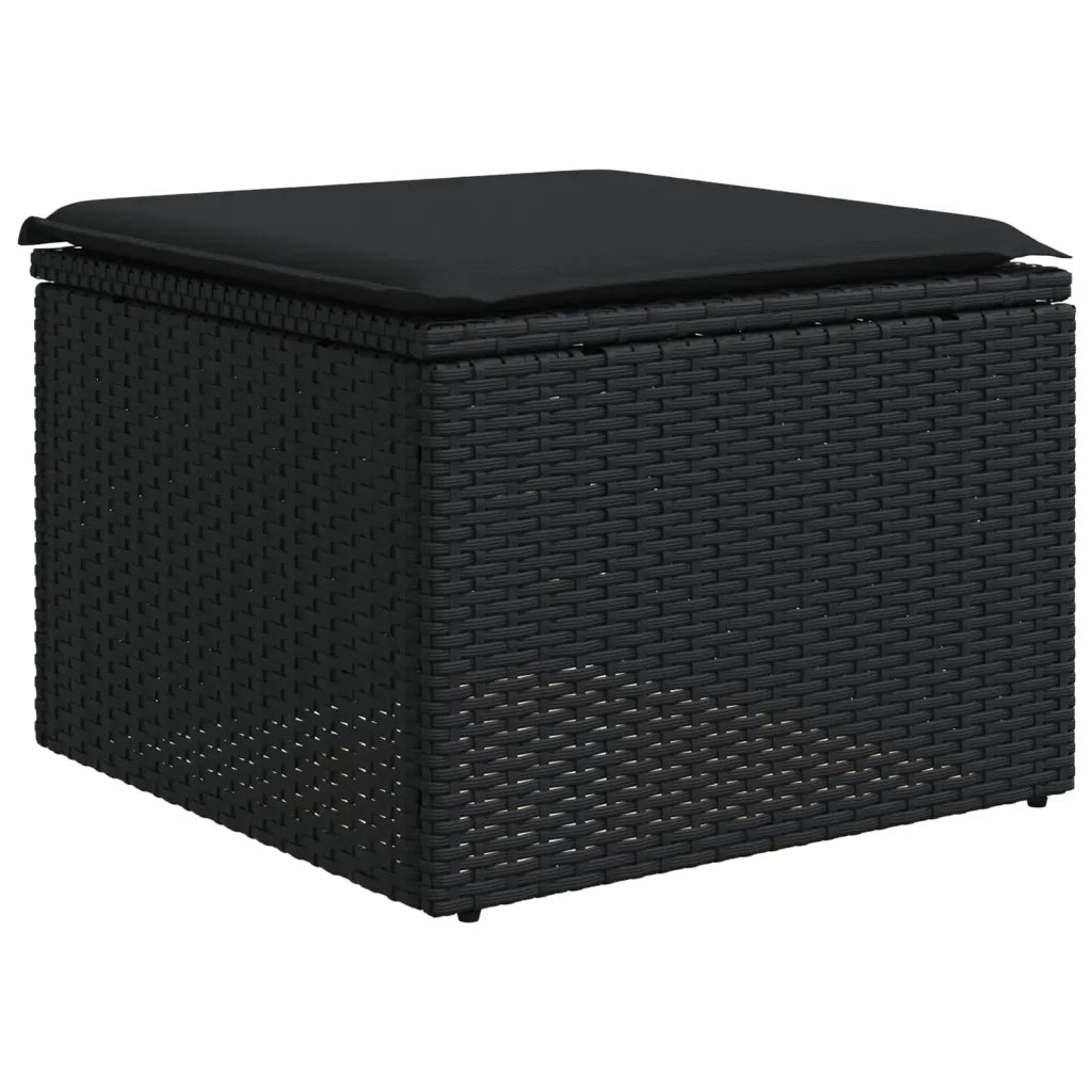 Set Divani da Giardino 9 pz con Cuscini Nero in Polyrattan 3227931