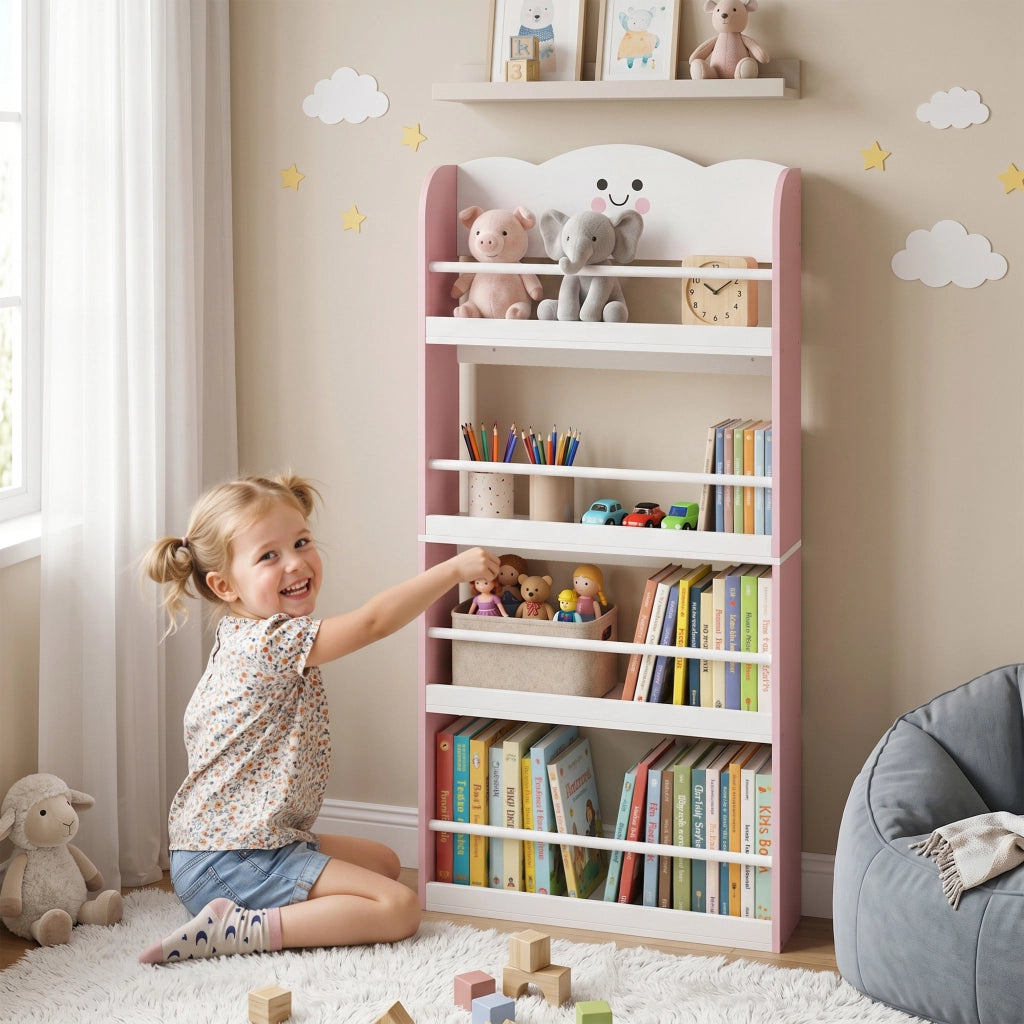 Libreria per Bambini a 4 Ripiani ¨C Minimal ¨C Rosa
