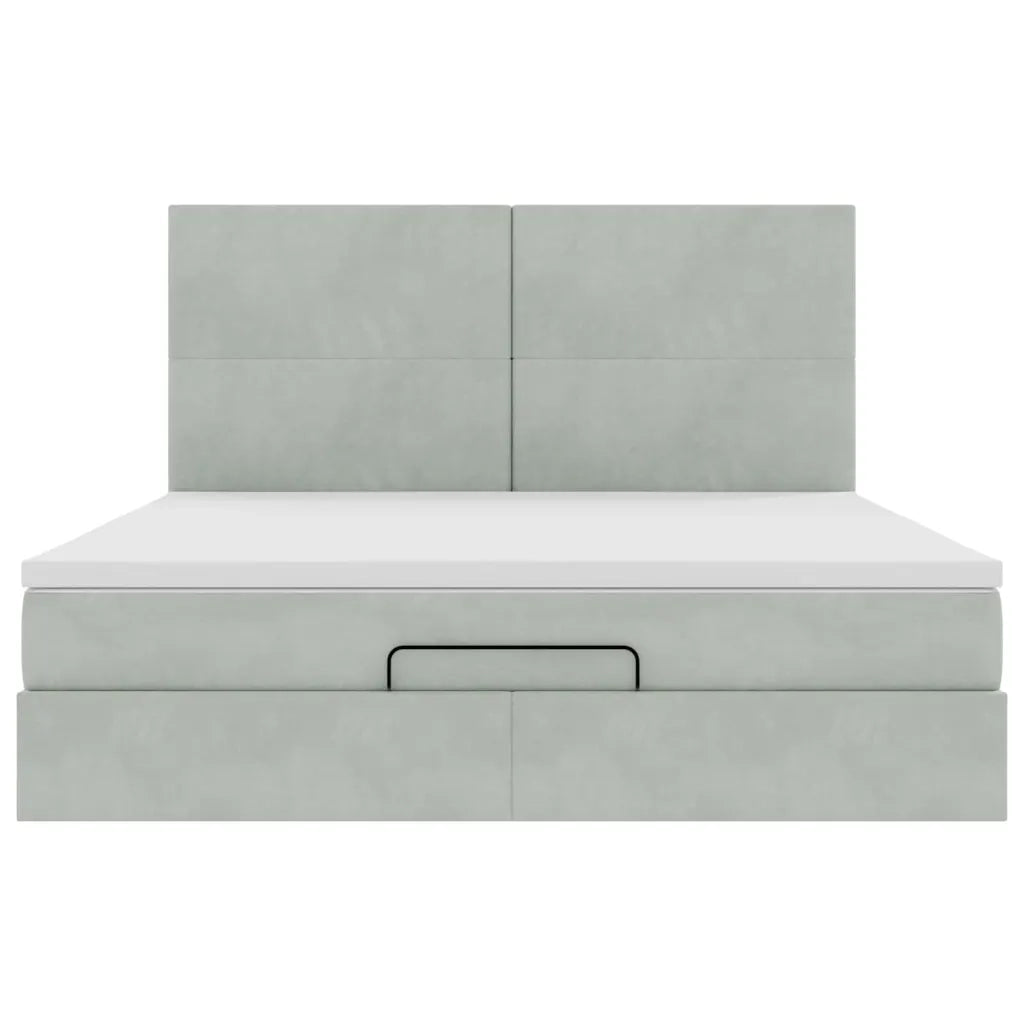 Struttura Letto Pouf con Materassi 180x200 cm Velluto 3314264