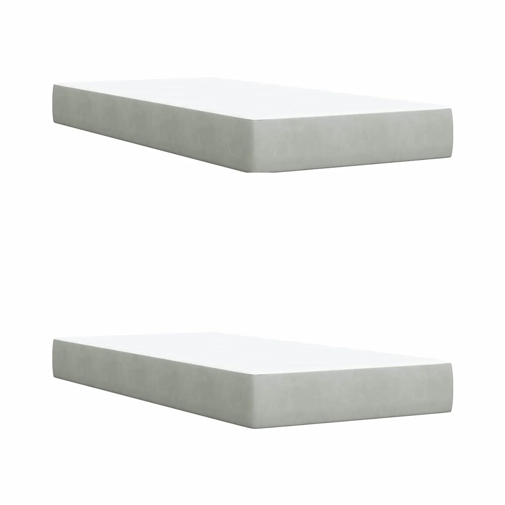Letto box spring con materasso Grigio Chiaro 200 x 200 cm 3450776