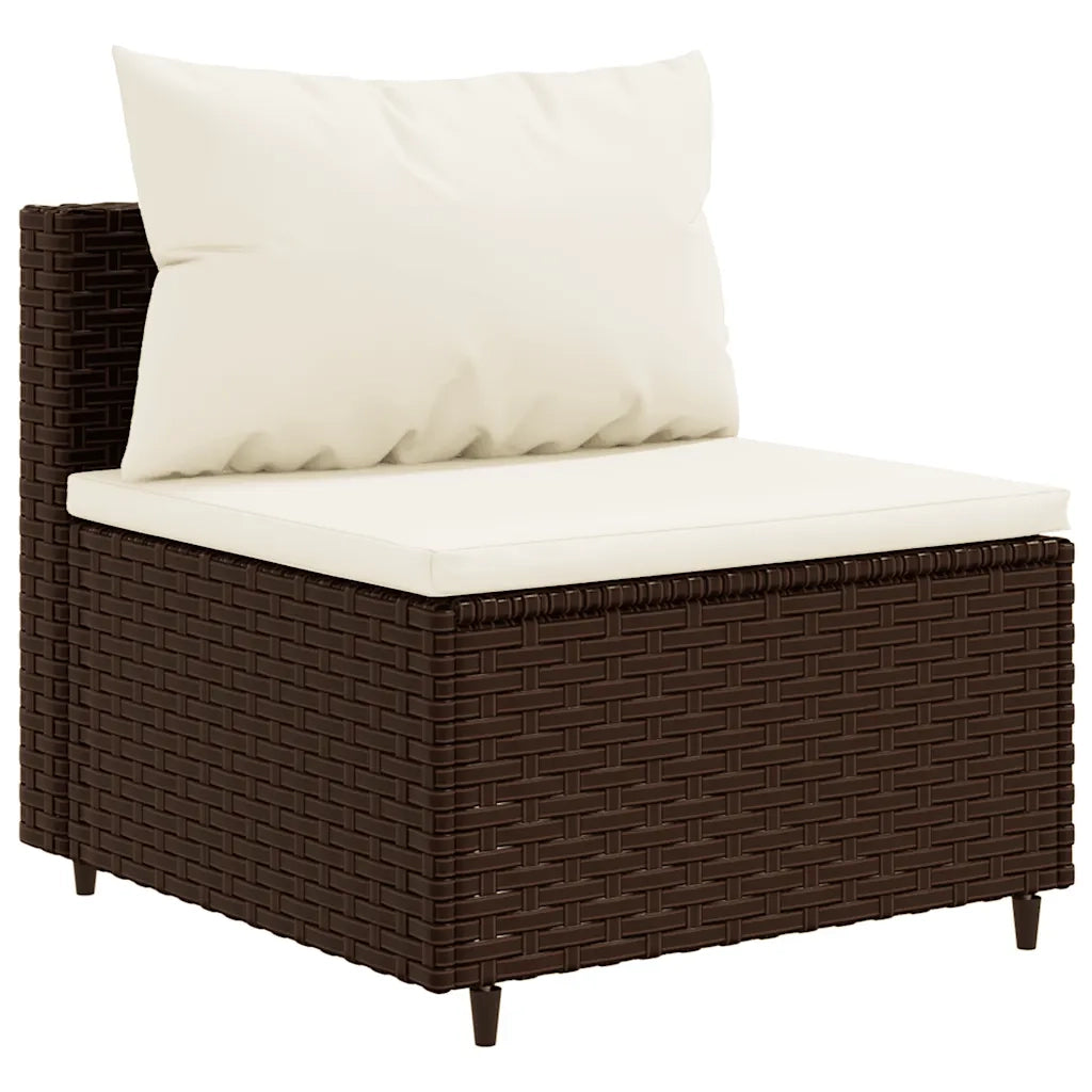 Set Divano da Giardino 4 pz con Cuscini Marrone in Polyrattan 3308361