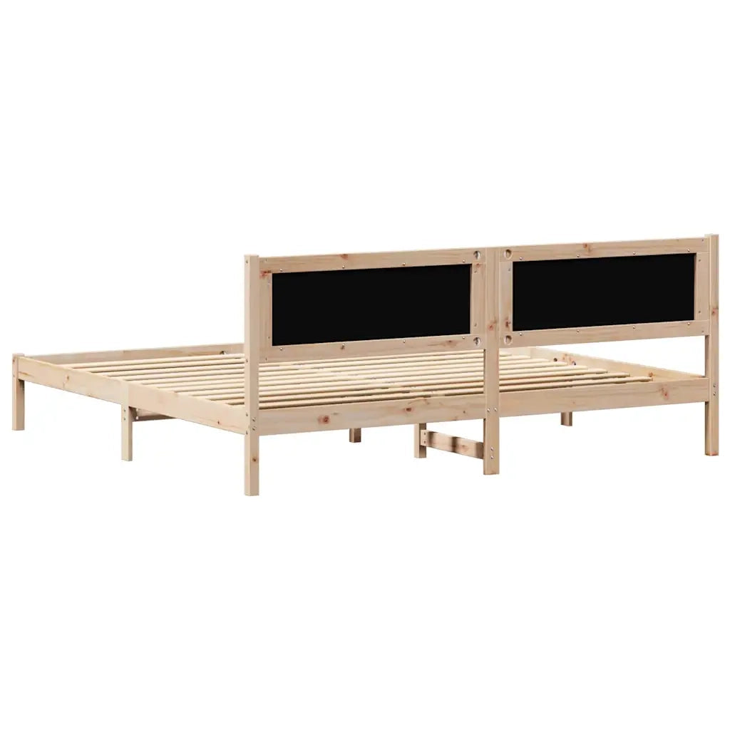 Struttura del letto Nero 200 x 200 cm Pino massello 3394235
