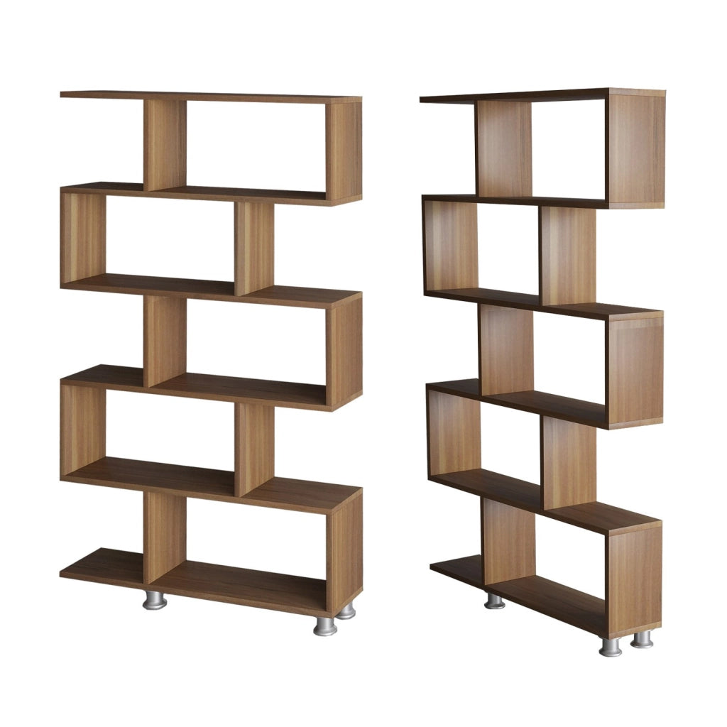 Libreria in legno "Nilüfer" - 90 x 20 x 156 cm - Marrone