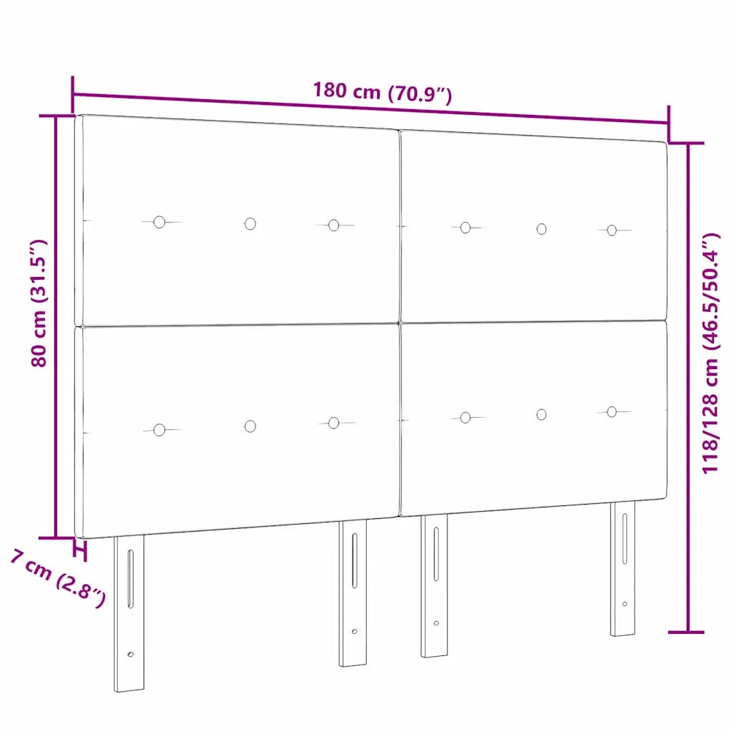 Testiera | Testata Grigio chiaro 180 cm Velluto