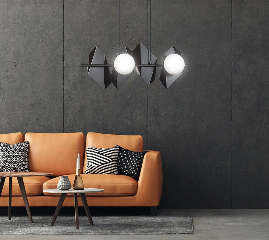 Lampadario Emibig Drifton 4 4xE14 nero metallo/vetro