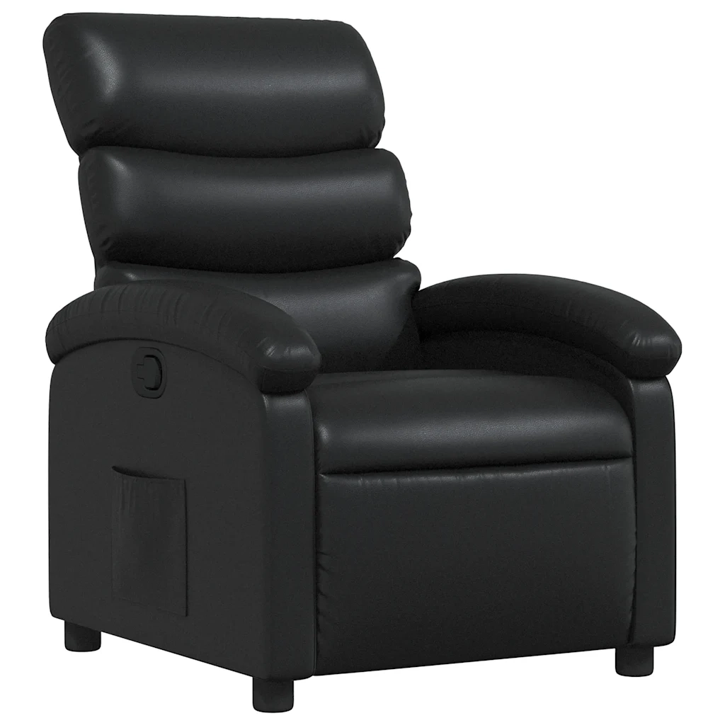 Poltrona Reclinabile Nera in Similpelle 371713