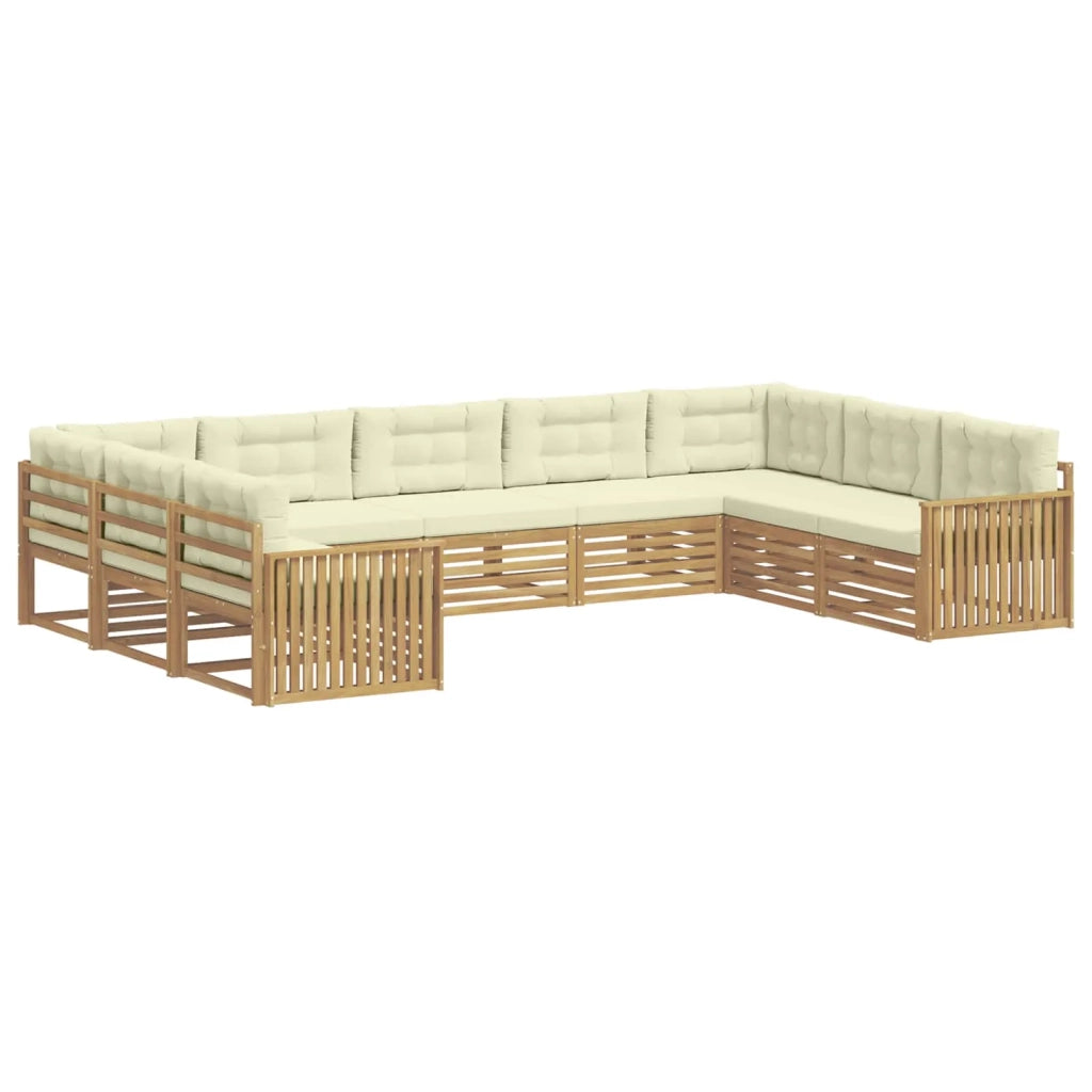 Set di divani da esterno 9 pcs Bianco e Crema 3391150