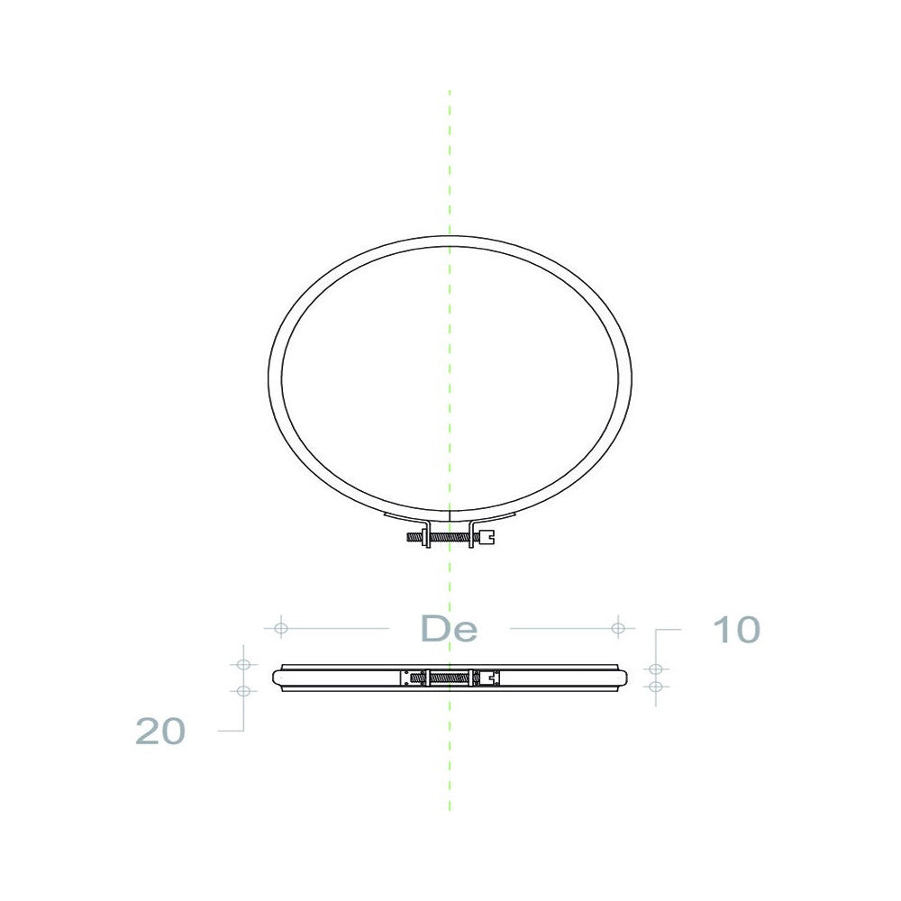 Fascetta in rame da 140mm per bloccaggio tubi - 1pz