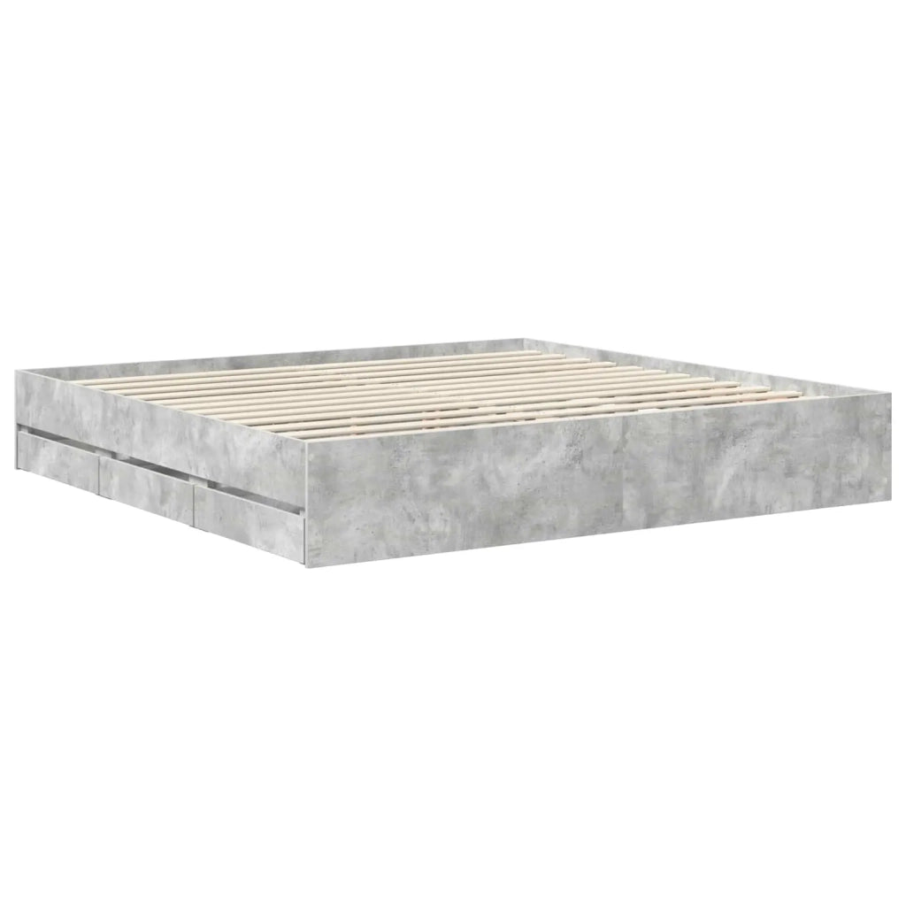 Struttura del letto con cassetto Grigio cemento 200 x 200 cm 3411085