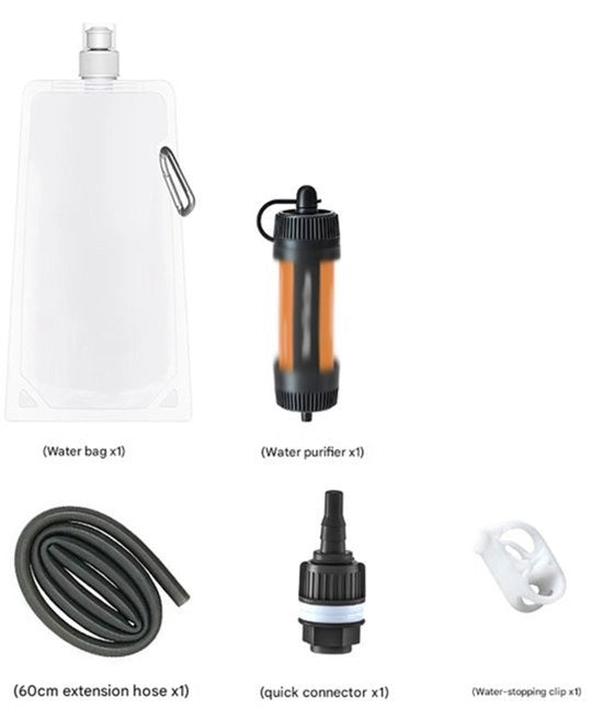 Filtro per acqua in situazioni di emergenza all'aperto, filtro portatile per acqua, filtro per acqua da utilizzare durante il campeggio e le attività all'aperto