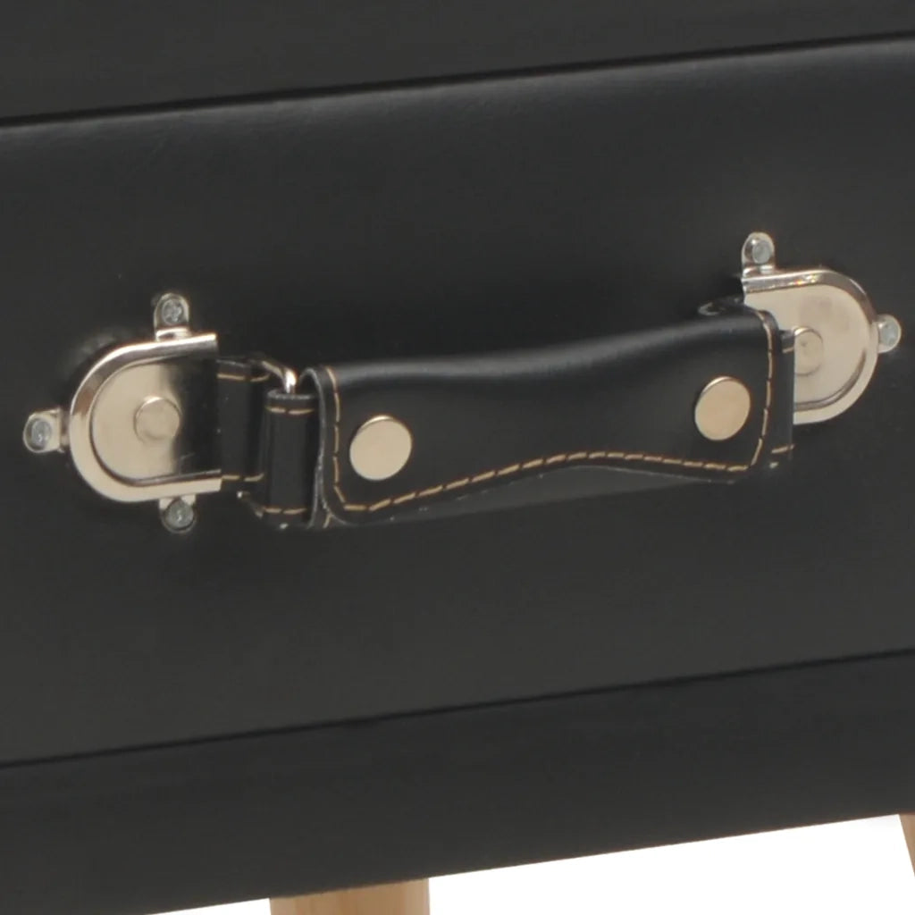 Comodino Nero 40x35x40 cm in Similpelle 247537