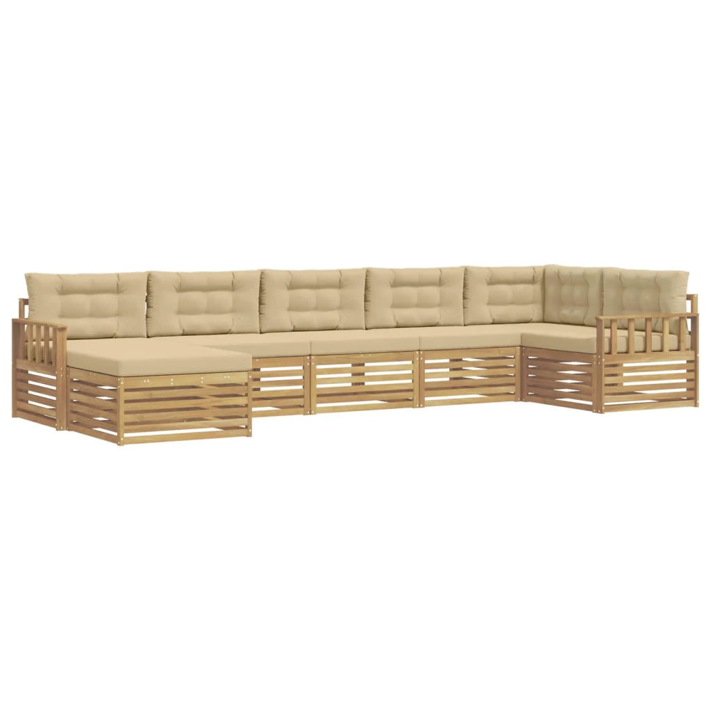 Set di divani da esterno con cuscino 7 pcs Bianco e Beige 3390838
