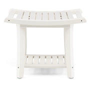 Sgabello da bagno 60,5 x 34 x 48 cm antiscivolo 2 ripiani ergonomico moderno HDPE bianco 20_0014185