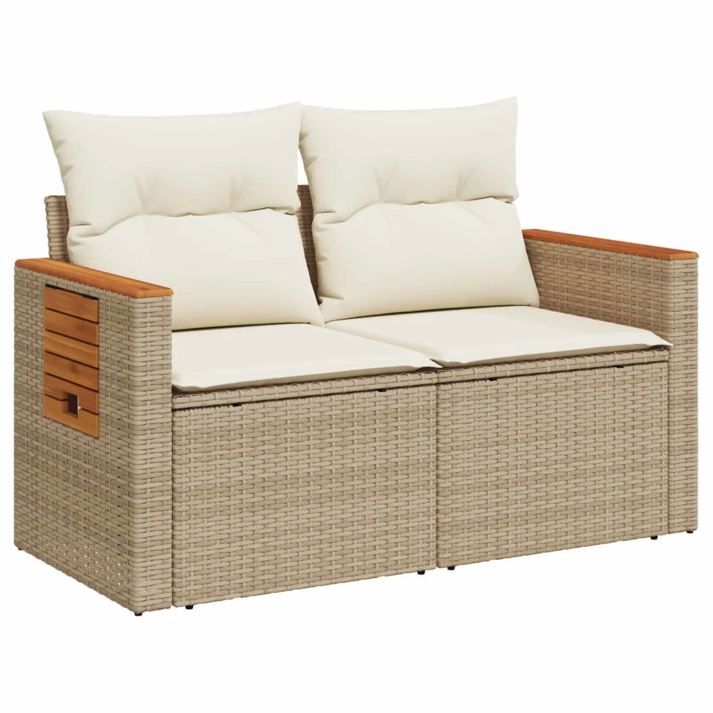 Set di divani 5 pz Beige e Bianco Crema 3447952