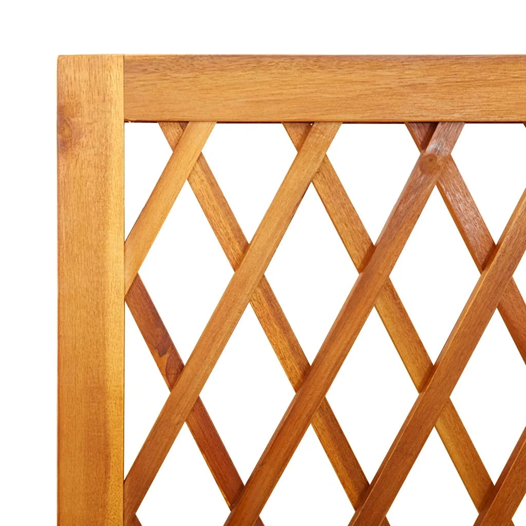 Fioriera con Traliccio e Ripiano 55x29,5x152 cm in Legno Acacia 364898