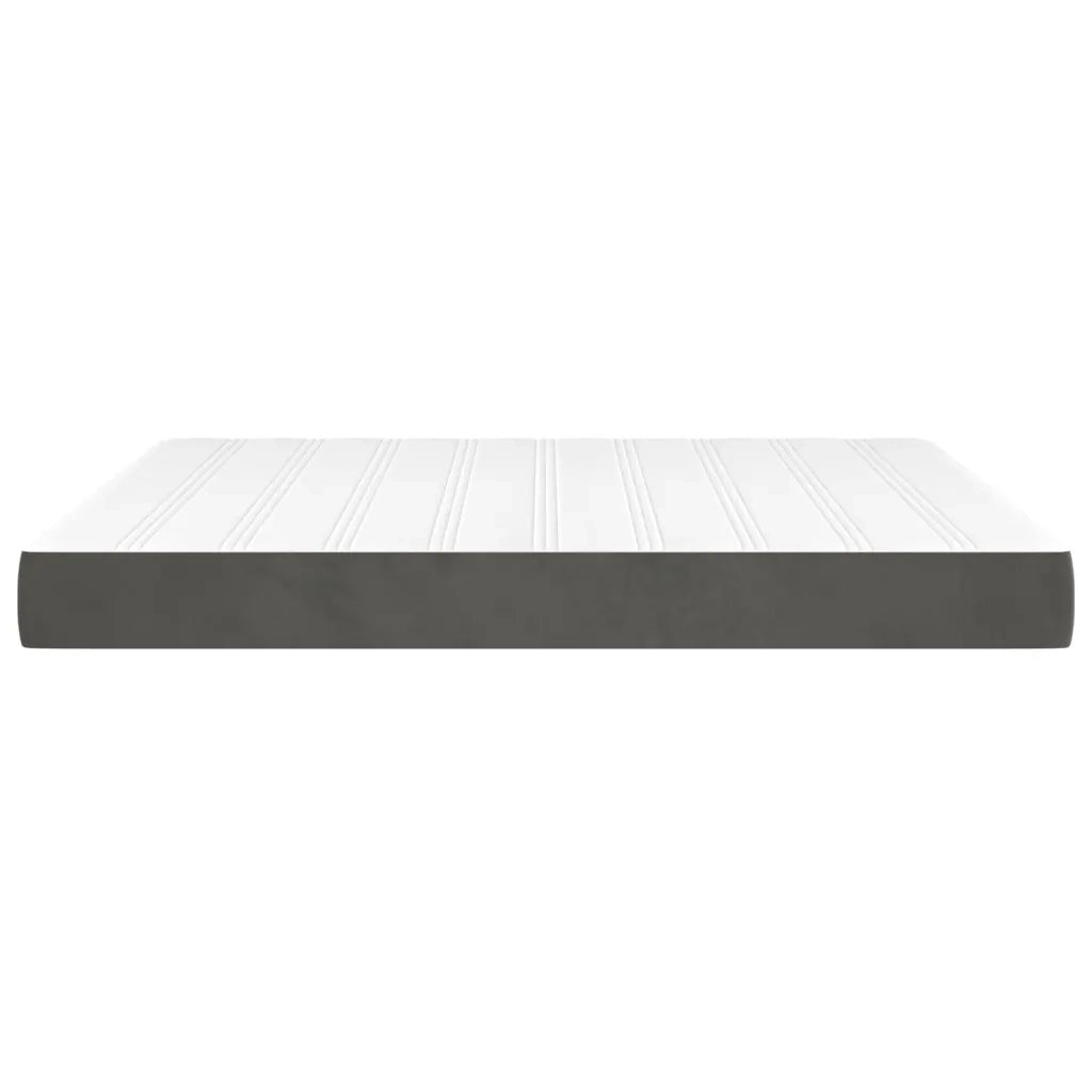 Materasso a Molle Insacchettate Rigidità Media Grigio Scuro 180x200x20 cm in Velluto 347849
