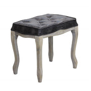 SGABELLO MARLY IN ECOPELLE VINTAGE 50 X 36 X H47 CM DI COLORE GRIGIO