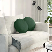 Cuscini per Seduta 2 pcs Verde Scuro Ø 40 cm Tessuto in Cords 42014154