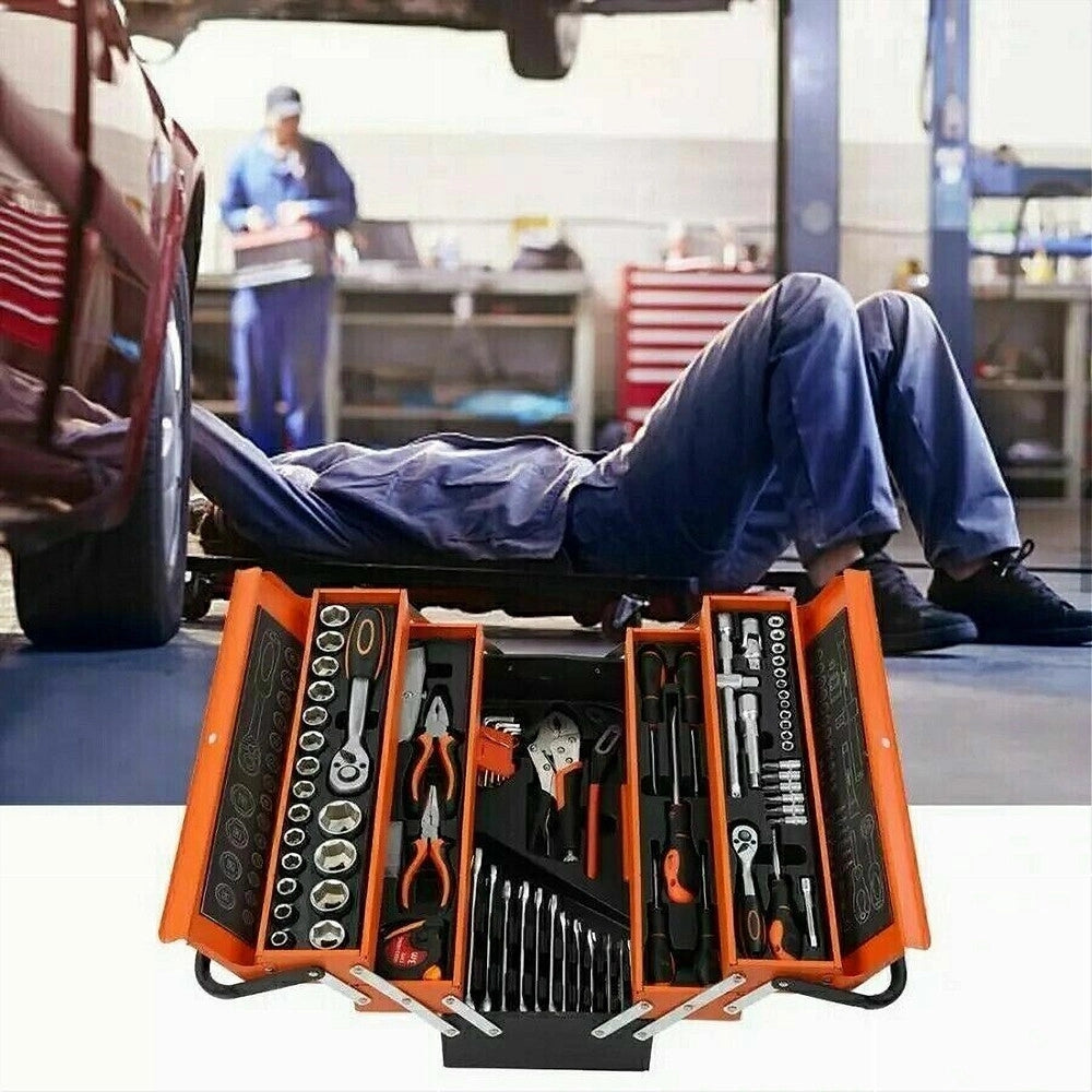 Trade Shop - Cassetta Attrezzi Valigetta Porta Utensili 85 Pezzi Completa Professional Tools -