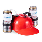 Casco porta bevande regolabile per feste 50 x 30 x 20 cm con 2 portabevande in stile festivo in plastica nera 13_0006819
