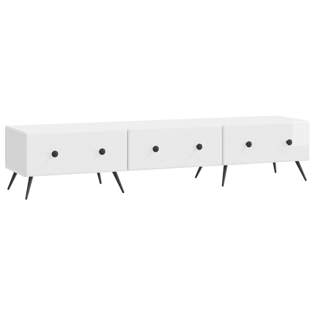 Mobile TV | Armadietto TV | Mobile Porta TV Bianco Lucido 147 x 34,5 x 30 cm Legno ingegnerizzato