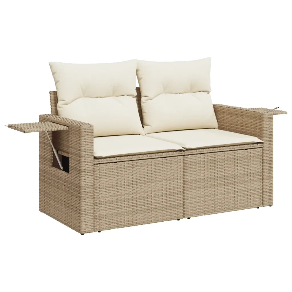 Set Divano da Giardino 10 pz con Cuscini Beige in Polyrattan 3224728