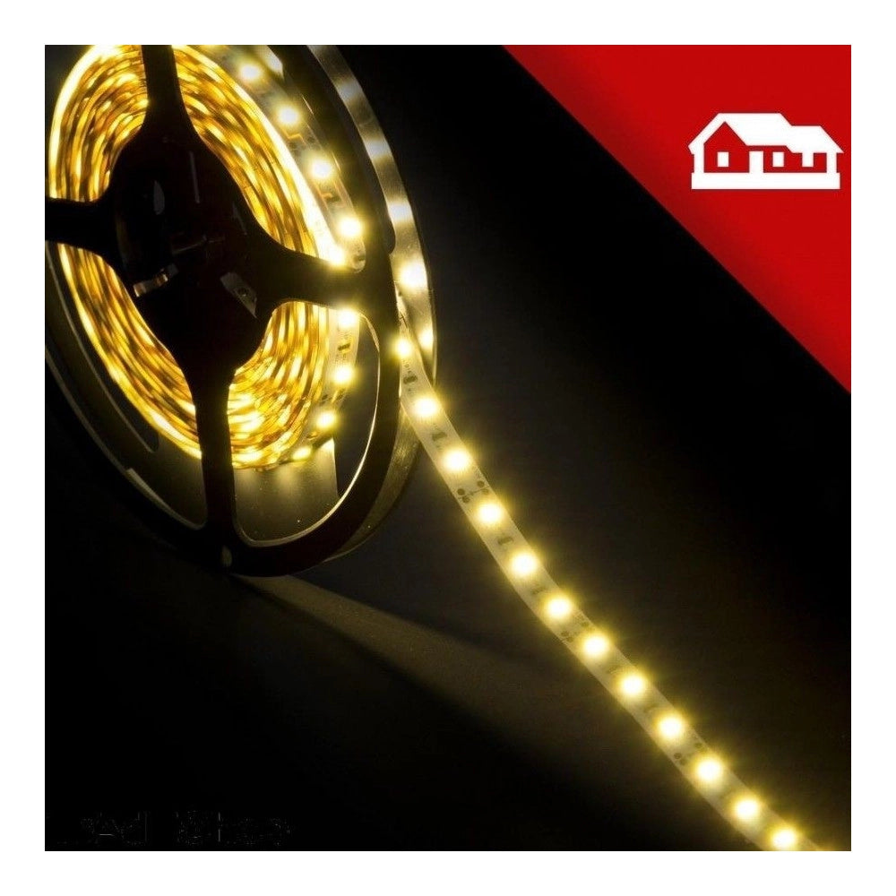 Trade Shop - Bobina Striscia Strip Led 5050 Flessibile 5m 300 Led Adesiva Luce Interno Ip 20 - -bianco Caldo      -